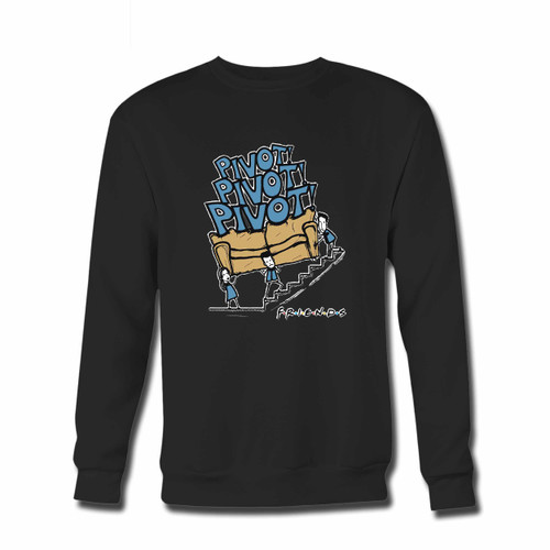 Your Friends Tv Show Pivot Inspired Crewneck Sweatshirt just got an update. This super comfortable and lighter weight crewneck will become your favorite go-to sweatshirt. The cozy spandex cuffs and waistband make this pill-resistant sweatshirt a fan favorite.And your group will look and feel their best in this premium ringspun cotton crew.