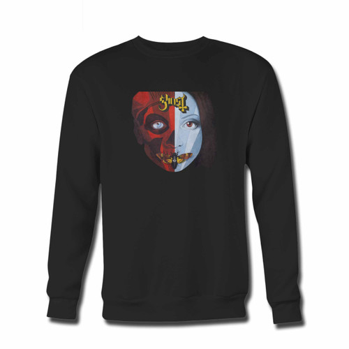 Your Ghost Cirice Album Cover Crewneck Sweatshirt just got an update. This super comfortable and lighter weight crewneck will become your favorite go-to sweatshirt. The cozy spandex cuffs and waistband make this pill-resistant sweatshirt a fan favorite.And your group will look and feel their best in this premium ringspun cotton crew.