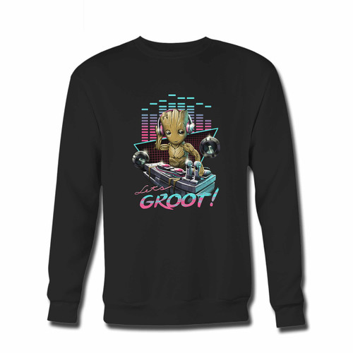 Your Groot Dj Groot Crewneck Sweatshirt just got an update. This super comfortable and lighter weight crewneck will become your favorite go-to sweatshirt. The cozy spandex cuffs and waistband make this pill-resistant sweatshirt a fan favorite.And your group will look and feel their best in this premium ringspun cotton crew.