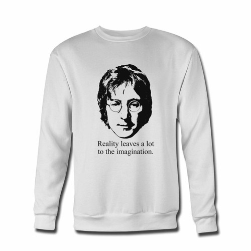 Your John Lennon Quote Reality Leaves Crewneck Sweatshirt just got an update. This super comfortable and lighter weight crewneck will become your favorite go-to sweatshirt. The cozy spandex cuffs and waistband make this pill-resistant sweatshirt a fan favorite.And your group will look and feel their best in this premium ringspun cotton crew.