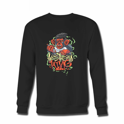 Your King Kong Art Illustration Crewneck Sweatshirt just got an update. This super comfortable and lighter weight crewneck will become your favorite go-to sweatshirt. The cozy spandex cuffs and waistband make this pill-resistant sweatshirt a fan favorite.And your group will look and feel their best in this premium ringspun cotton crew.