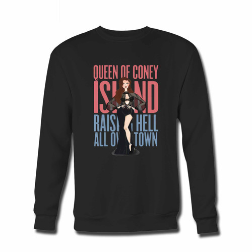 Your Lana Del Rey Queen Of Coney Island Crewneck Sweatshirt just got an update. This super comfortable and lighter weight crewneck will become your favorite go-to sweatshirt. The cozy spandex cuffs and waistband make this pill-resistant sweatshirt a fan favorite.And your group will look and feel their best in this premium ringspun cotton crew.