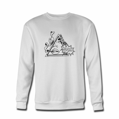 Your Lana Del Rey Your Face Is A Melody Crewneck Sweatshirt just got an update. This super comfortable and lighter weight crewneck will become your favorite go-to sweatshirt. The cozy spandex cuffs and waistband make this pill-resistant sweatshirt a fan favorite.And your group will look and feel their best in this premium ringspun cotton crew.