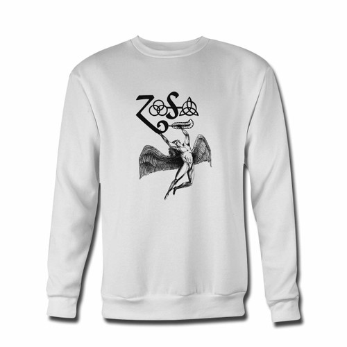Your Led Zeppelin Icarus Funny Zoso Crewneck Sweatshirt just got an update. This super comfortable and lighter weight crewneck will become your favorite go-to sweatshirt. The cozy spandex cuffs and waistband make this pill-resistant sweatshirt a fan favorite.And your group will look and feel their best in this premium ringspun cotton crew.