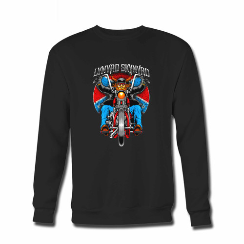 Your Lynyrd Skynyrd Motorcycle Crewneck Sweatshirt just got an update. This super comfortable and lighter weight crewneck will become your favorite go-to sweatshirt. The cozy spandex cuffs and waistband make this pill-resistant sweatshirt a fan favorite.And your group will look and feel their best in this premium ringspun cotton crew.