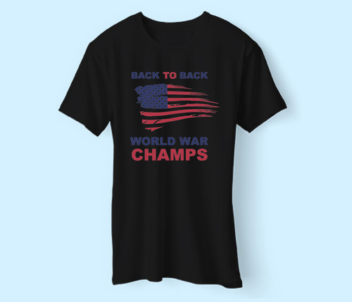 American Flag Crop Back to Back World War Champs Men T Shirt