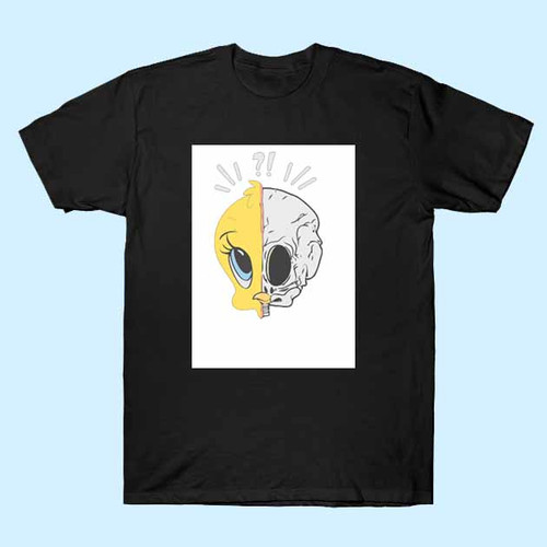 Black Keys Split Bird Skull Bones Men T Shirt