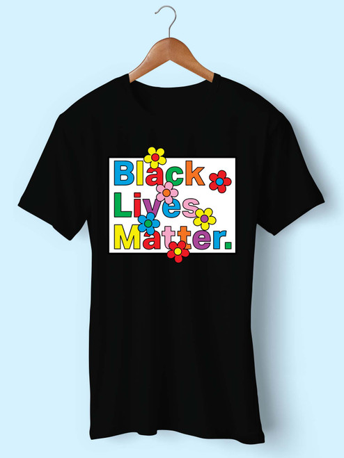 Black Lives Matter Flowers Men T Shirt