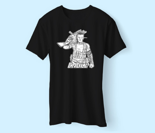 Cable Deadpool Line Men T Shirt
