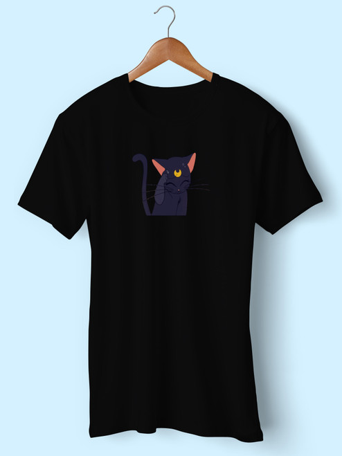 Cat Black Cat Sailor Moon Luna Anime Men T Shirt