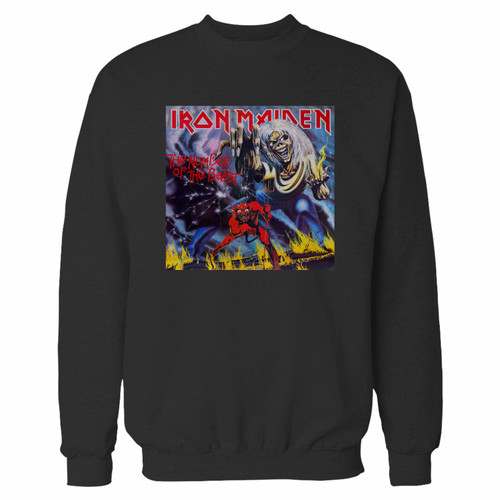 Your iron maiden number of the beast crewneck sweatshirt just got an update. This super comfortable and lighter weight crewneck will become your favorite go-to sweatshirt. The cozy spandex cuffs and waistband make this pill-resistant sweatshirt a fan favorite.And your group will look and feel their best in this premium ringspun cotton crew.