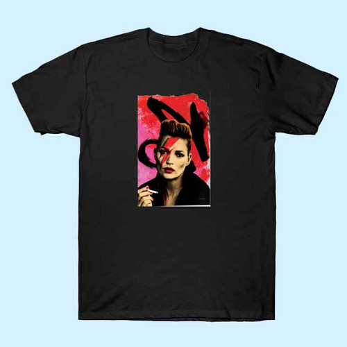 Fridas On Black Moss Bowie Canvas Art by Ana Paula Hoppe Men T Shirt