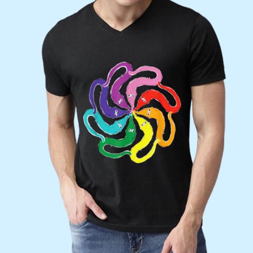 Fuzzy Worm On A String Men T Shirt