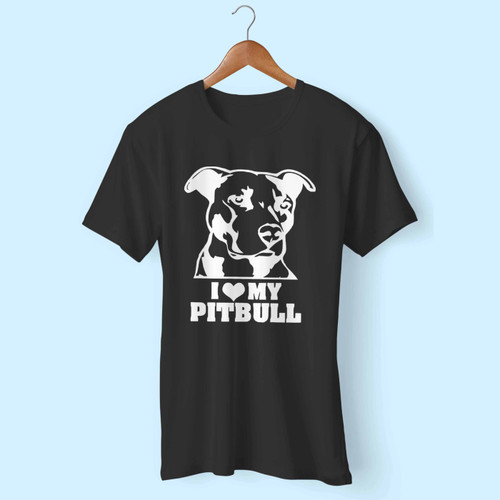 I Love My Pitbull Inspired Men T Shirt