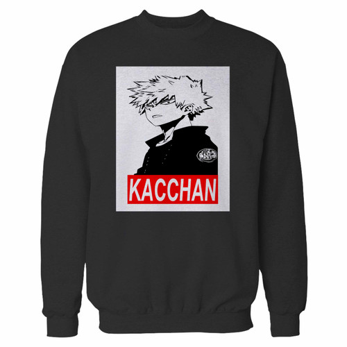 Your kacchan my hero academia katsuki bakugo crewneck sweatshirt just got an update. This super comfortable and lighter weight crewneck will become your favorite go-to sweatshirt. The cozy spandex cuffs and waistband make this pill-resistant sweatshirt a fan favorite.And your group will look and feel their best in this premium ringspun cotton crew.
