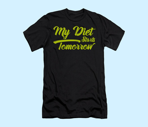 My Diet Starts Tomorrow Light Green Men T Shirt