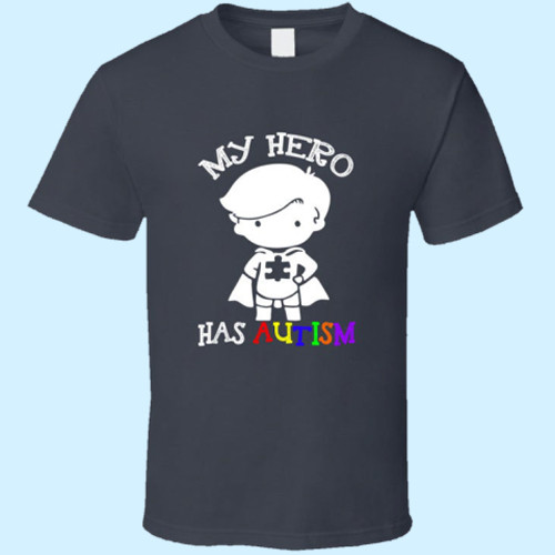 My Hero Has Autism Cute Boys Men T Shirt