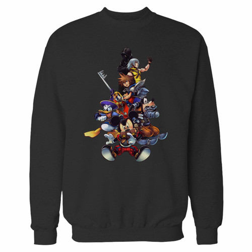 Your kingdom hearts all character crewneck sweatshirt just got an update. This super comfortable and lighter weight crewneck will become your favorite go-to sweatshirt. The cozy spandex cuffs and waistband make this pill-resistant sweatshirt a fan favorite.And your group will look and feel their best in this premium ringspun cotton crew.