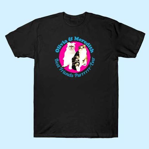 Olivia and Meredith Best Friends Funny Cat Graphic Men T Shirt