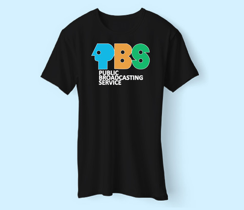 PBS Retro Logo Public Broadcast Men T Shirt