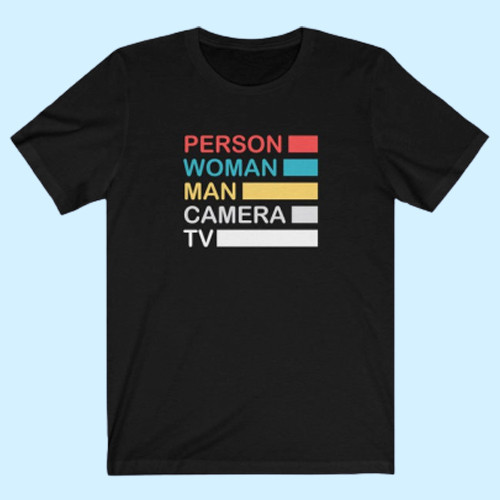 Person Woman Man Camera Tv 2 Men T Shirt