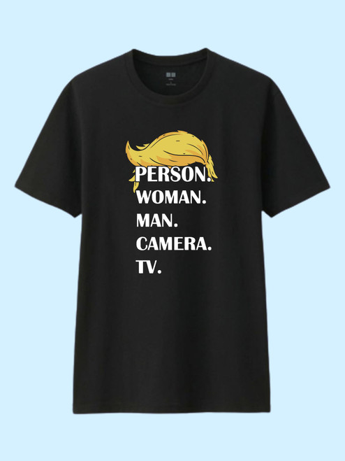 Person Woman Man Camera Tv Trump Hair Men T Shirt