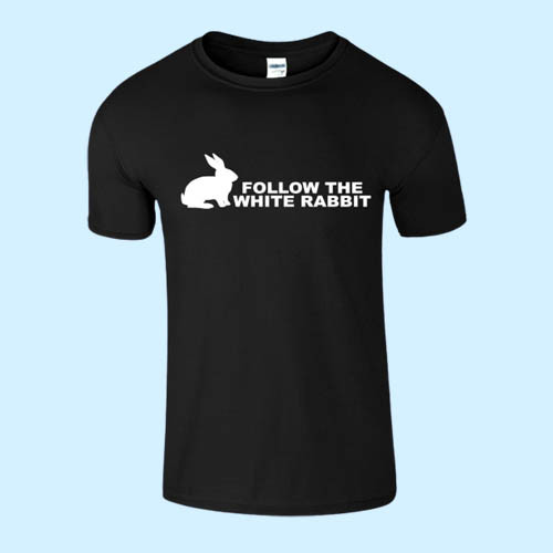 Q ANON Presidential Follow Rabbit The WhiteRed Pill Men T Shirt