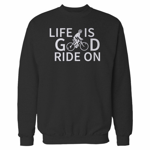 Your life is good ride on crewneck sweatshirt just got an update. This super comfortable and lighter weight crewneck will become your favorite go-to sweatshirt. The cozy spandex cuffs and waistband make this pill-resistant sweatshirt a fan favorite.And your group will look and feel their best in this premium ringspun cotton crew.