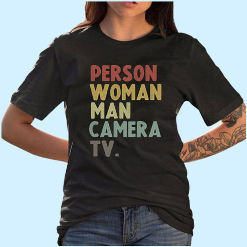 Vintage Person Woman Man Camera Tv Men T Shirt