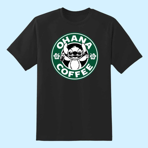 Stitch Ohana Cute Coffe Logo Best Men T Shirt