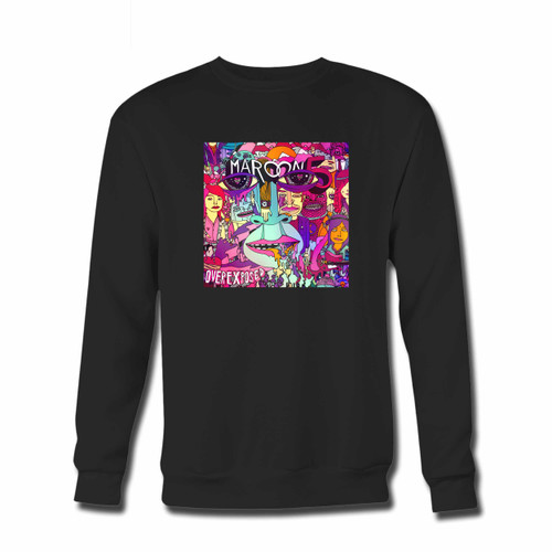 Your Maroon 5 Overexposed Cover Watch Crewneck Sweatshirt just got an update. This super comfortable and lighter weight crewneck will become your favorite go-to sweatshirt. The cozy spandex cuffs and waistband make this pill-resistant sweatshirt a fan favorite.And your group will look and feel their best in this premium ringspun cotton crew.