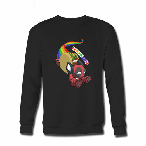 Your Marvel Deadpool Nyan Taco Pet Crewneck Sweatshirt just got an update. This super comfortable and lighter weight crewneck will become your favorite go-to sweatshirt. The cozy spandex cuffs and waistband make this pill-resistant sweatshirt a fan favorite.And your group will look and feel their best in this premium ringspun cotton crew.