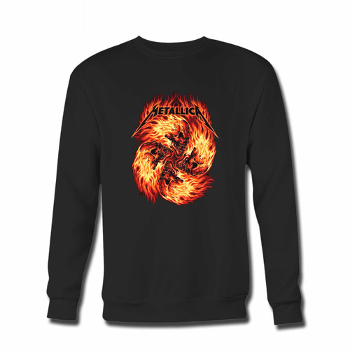 Your Metallica Fire Cover Skull Crewneck Sweatshirt just got an update. This super comfortable and lighter weight crewneck will become your favorite go-to sweatshirt. The cozy spandex cuffs and waistband make this pill-resistant sweatshirt a fan favorite.And your group will look and feel their best in this premium ringspun cotton crew.
