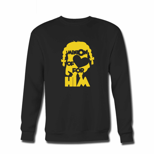 Your Minions Of For Him Crewneck Sweatshirt just got an update. This super comfortable and lighter weight crewneck will become your favorite go-to sweatshirt. The cozy spandex cuffs and waistband make this pill-resistant sweatshirt a fan favorite.And your group will look and feel their best in this premium ringspun cotton crew.