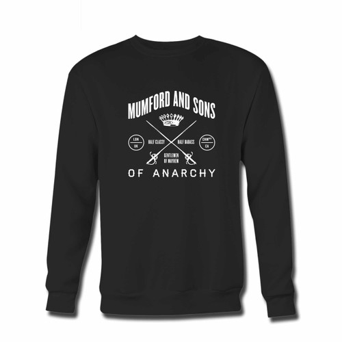Your Mumford And Sons Logo Of Anarchy Half Classy Half Badass Crewneck Sweatshirt just got an update. This super comfortable and lighter weight crewneck will become your favorite go-to sweatshirt. The cozy spandex cuffs and waistband make this pill-resistant sweatshirt a fan favorite.And your group will look and feel their best in this premium ringspun cotton crew.