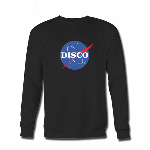 Your Nasa Logo Disco Crewneck Sweatshirt just got an update. This super comfortable and lighter weight crewneck will become your favorite go-to sweatshirt. The cozy spandex cuffs and waistband make this pill-resistant sweatshirt a fan favorite.And your group will look and feel their best in this premium ringspun cotton crew.