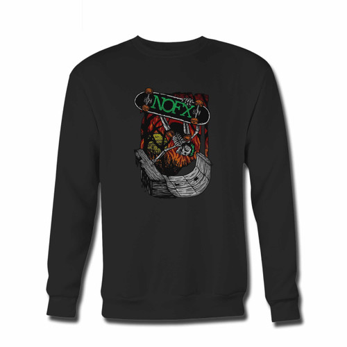 Your Nofx Skull Rock Band Crewneck Sweatshirt just got an update. This super comfortable and lighter weight crewneck will become your favorite go-to sweatshirt. The cozy spandex cuffs and waistband make this pill-resistant sweatshirt a fan favorite.And your group will look and feel their best in this premium ringspun cotton crew.