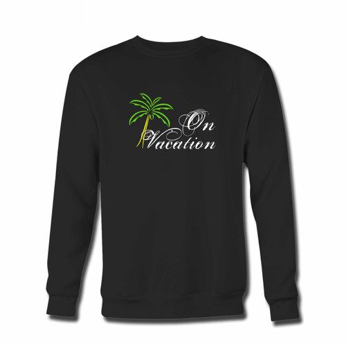 Your On Vacation Crewneck Sweatshirt just got an update. This super comfortable and lighter weight crewneck will become your favorite go-to sweatshirt. The cozy spandex cuffs and waistband make this pill-resistant sweatshirt a fan favorite.And your group will look and feel their best in this premium ringspun cotton crew.