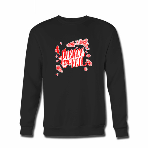 Your Pierce The Veil Misadventures Title Crewneck Sweatshirt just got an update. This super comfortable and lighter weight crewneck will become your favorite go-to sweatshirt. The cozy spandex cuffs and waistband make this pill-resistant sweatshirt a fan favorite.And your group will look and feel their best in this premium ringspun cotton crew.