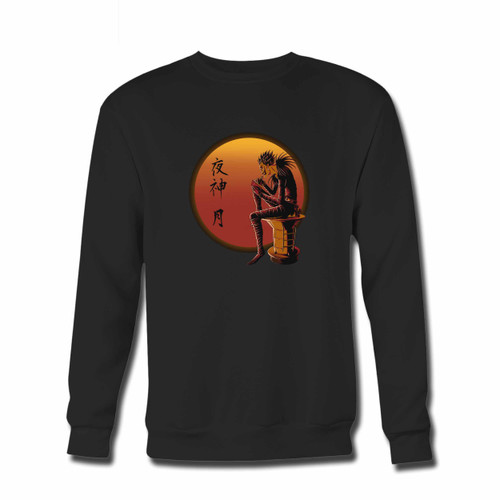 Your Ryu Death Note Sunset Act Crewneck Sweatshirt just got an update. This super comfortable and lighter weight crewneck will become your favorite go-to sweatshirt. The cozy spandex cuffs and waistband make this pill-resistant sweatshirt a fan favorite.And your group will look and feel their best in this premium ringspun cotton crew.