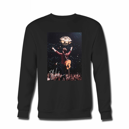 Your Shawn Mendes Concert Crewneck Sweatshirt just got an update. This super comfortable and lighter weight crewneck will become your favorite go-to sweatshirt. The cozy spandex cuffs and waistband make this pill-resistant sweatshirt a fan favorite.And your group will look and feel their best in this premium ringspun cotton crew.