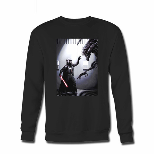 Your Star Wars Darth Vader Versus Aliens Crewneck Sweatshirt just got an update. This super comfortable and lighter weight crewneck will become your favorite go-to sweatshirt. The cozy spandex cuffs and waistband make this pill-resistant sweatshirt a fan favorite.And your group will look and feel their best in this premium ringspun cotton crew.