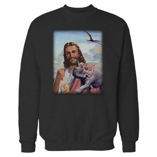 Your miller time funny jesus drinking crewneck sweatshirt just got an update. This super comfortable and lighter weight crewneck will become your favorite go-to sweatshirt. The cozy spandex cuffs and waistband make this pill-resistant sweatshirt a fan favorite.And your group will look and feel their best in this premium ringspun cotton crew.