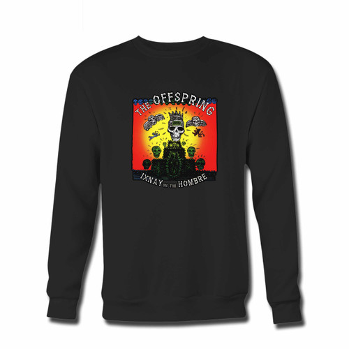 Your The Offspring Ixnay To The Hombre 2 Crewneck Sweatshirt just got an update. This super comfortable and lighter weight crewneck will become your favorite go-to sweatshirt. The cozy spandex cuffs and waistband make this pill-resistant sweatshirt a fan favorite.And your group will look and feel their best in this premium ringspun cotton crew.