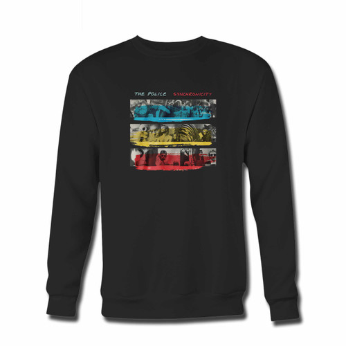 Your The Police Synchronicity Crewneck Sweatshirt just got an update. This super comfortable and lighter weight crewneck will become your favorite go-to sweatshirt. The cozy spandex cuffs and waistband make this pill-resistant sweatshirt a fan favorite.And your group will look and feel their best in this premium ringspun cotton crew.