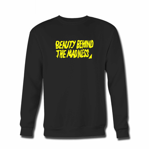Your The Weeknd Beauty Behind The Madness Title Crewneck Sweatshirt just got an update. This super comfortable and lighter weight crewneck will become your favorite go-to sweatshirt. The cozy spandex cuffs and waistband make this pill-resistant sweatshirt a fan favorite.And your group will look and feel their best in this premium ringspun cotton crew.