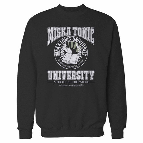 Your miskatonic literature crewneck sweatshirt just got an update. This super comfortable and lighter weight crewneck will become your favorite go-to sweatshirt. The cozy spandex cuffs and waistband make this pill-resistant sweatshirt a fan favorite.And your group will look and feel their best in this premium ringspun cotton crew.