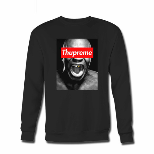 Your Thupreme Mike Tyson Boxing Champion Funny Crewneck Sweatshirt just got an update. This super comfortable and lighter weight crewneck will become your favorite go-to sweatshirt. The cozy spandex cuffs and waistband make this pill-resistant sweatshirt a fan favorite.And your group will look and feel their best in this premium ringspun cotton crew.