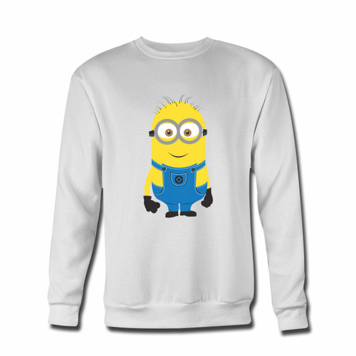 Your Two Eye Minion Crewneck Sweatshirt just got an update. This super comfortable and lighter weight crewneck will become your favorite go-to sweatshirt. The cozy spandex cuffs and waistband make this pill-resistant sweatshirt a fan favorite.And your group will look and feel their best in this premium ringspun cotton crew.