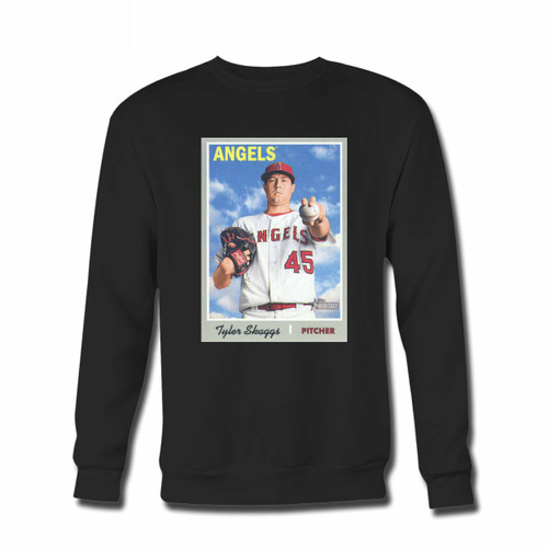 Your Tyler Skaggs Angels Pitcher Crewneck Sweatshirt just got an update. This super comfortable and lighter weight crewneck will become your favorite go-to sweatshirt. The cozy spandex cuffs and waistband make this pill-resistant sweatshirt a fan favorite.And your group will look and feel their best in this premium ringspun cotton crew.